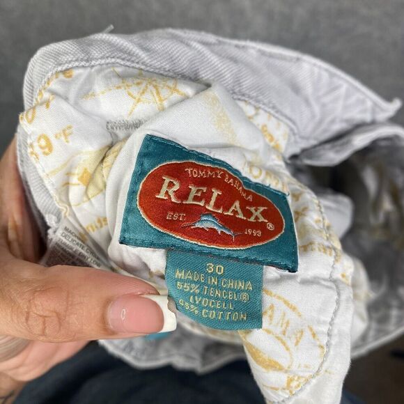 Tommy Bahama Relax Stretch Cargo Shorts Men's 30 Gray Solid Button Zip Closure - Picture 7 of 9